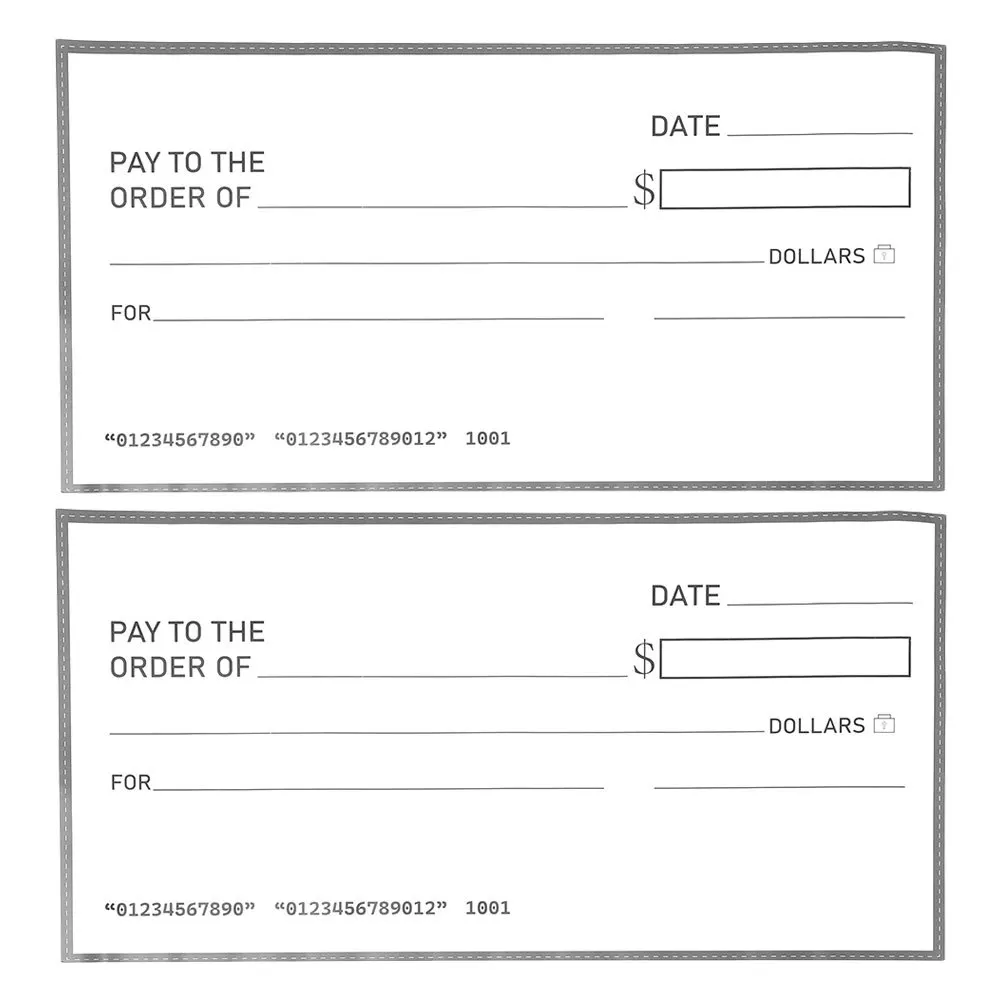 

2Pcs Giant Dry Erase Fake Checks Large Waterproof Jumbo Big Check for Charity Donations Presentations Weddings Birthday Pranks