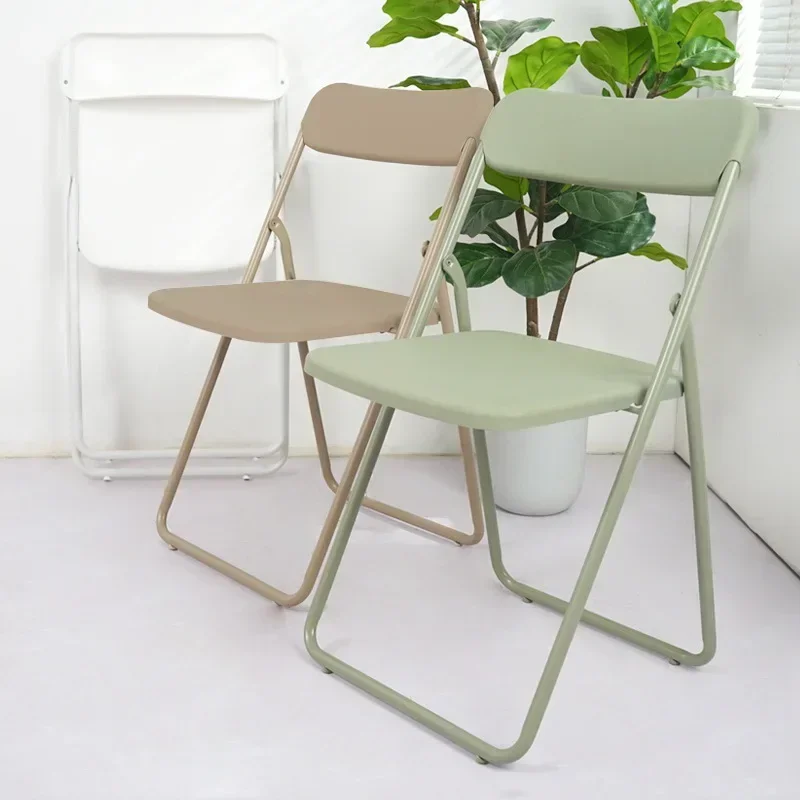 Portable Backrest Chair Plastic Home Office Dining School Foldable Dorm Computer Lounge Chair Dinning Chair Furniture Muebles