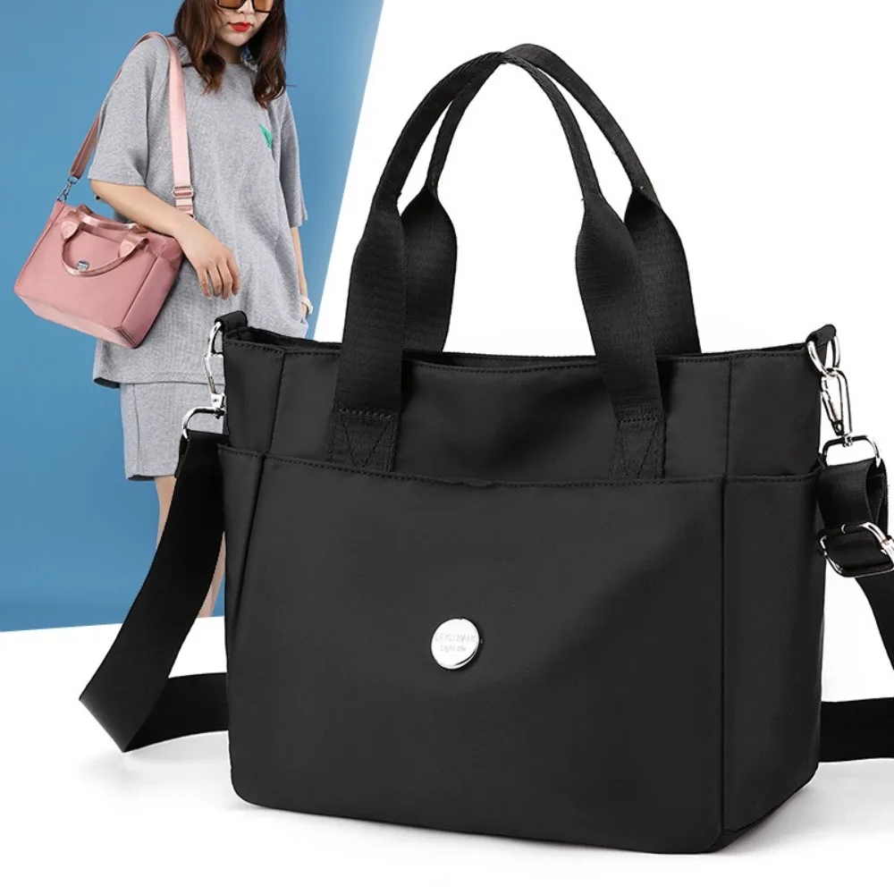 

Fashion Oxford Women Shoulder Bag Large Capacity Solid Color Crossbody Bag Multi Pocket Casual Messenger Pack Girls