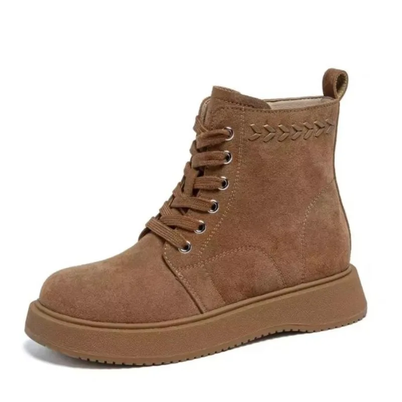 

New Autumn Winter Ankle Boots Women Non Slip Sneakers Lady Side Zip Korean Version Round Toe Thick Heel Short Boot Women's Shoes