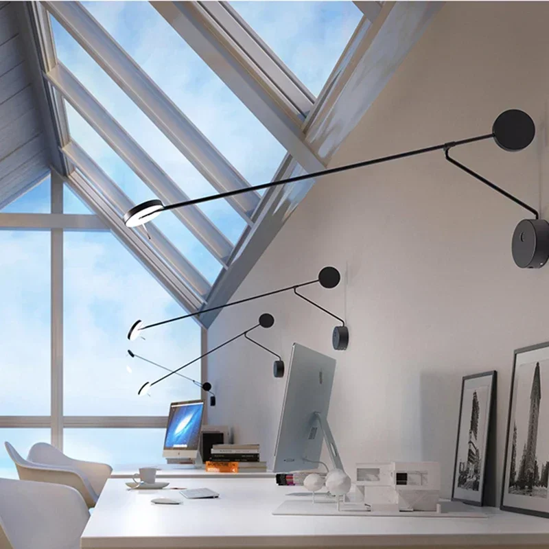 

Scandinavia Arm LED Wall Lamp Home Bedside Atmosphere Decoration Sconce Minimalist Office Wall Lights