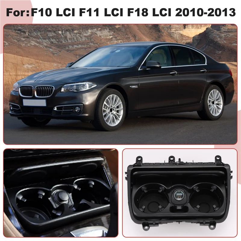 

AB56-Central Controlled Beverage Cup Holder LED Cigarettes Lighter Base For BMW 5 Series F10 LCI F11 LCI F18 LCI