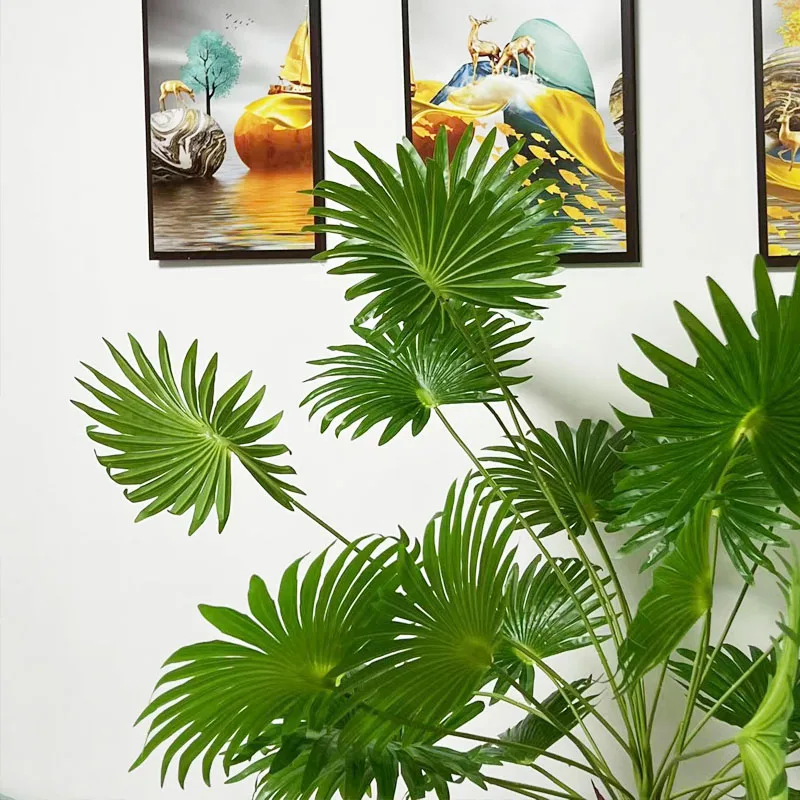 2022 latest 100 cm 18 head tropical artificial banana tree large plant fake fan leaf plastic monstera leaves