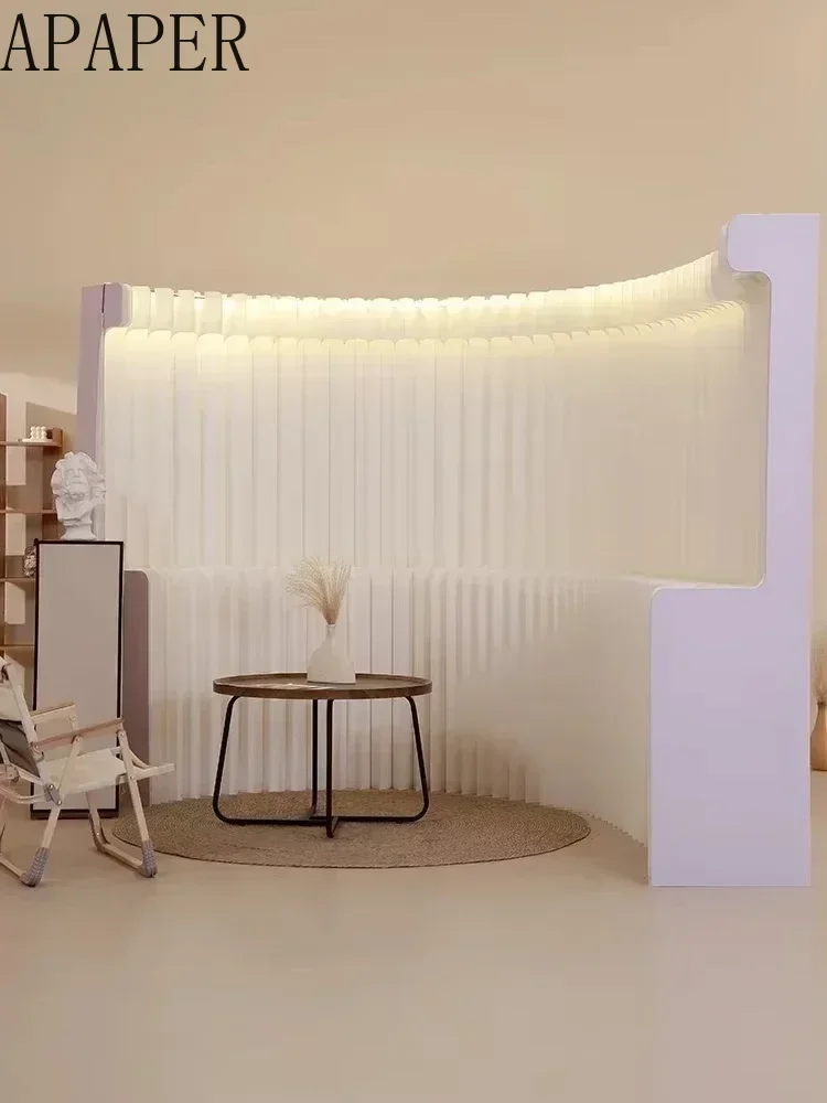 Screen partition shelf booth wall, paper wall partition, display stand, exhibition background folding shelves  벽 인테리어