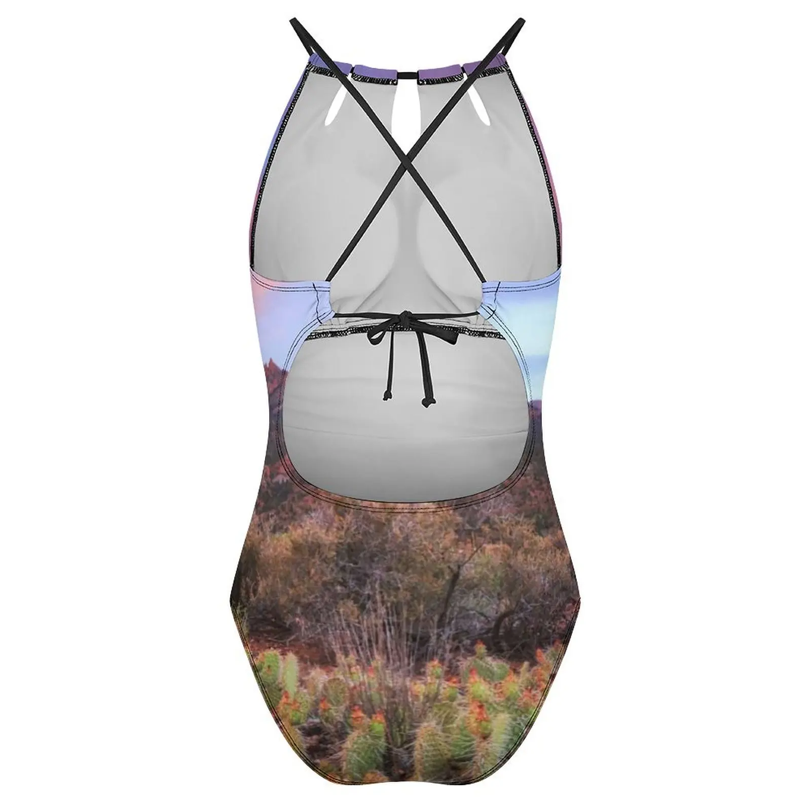 الصحراء الغروب ملابس السباحة الصبار المشهد رفع ملابس السباحة قطعة واحدة اللياقة البدنية المايوه المايوه مثير بحر حجم كبير