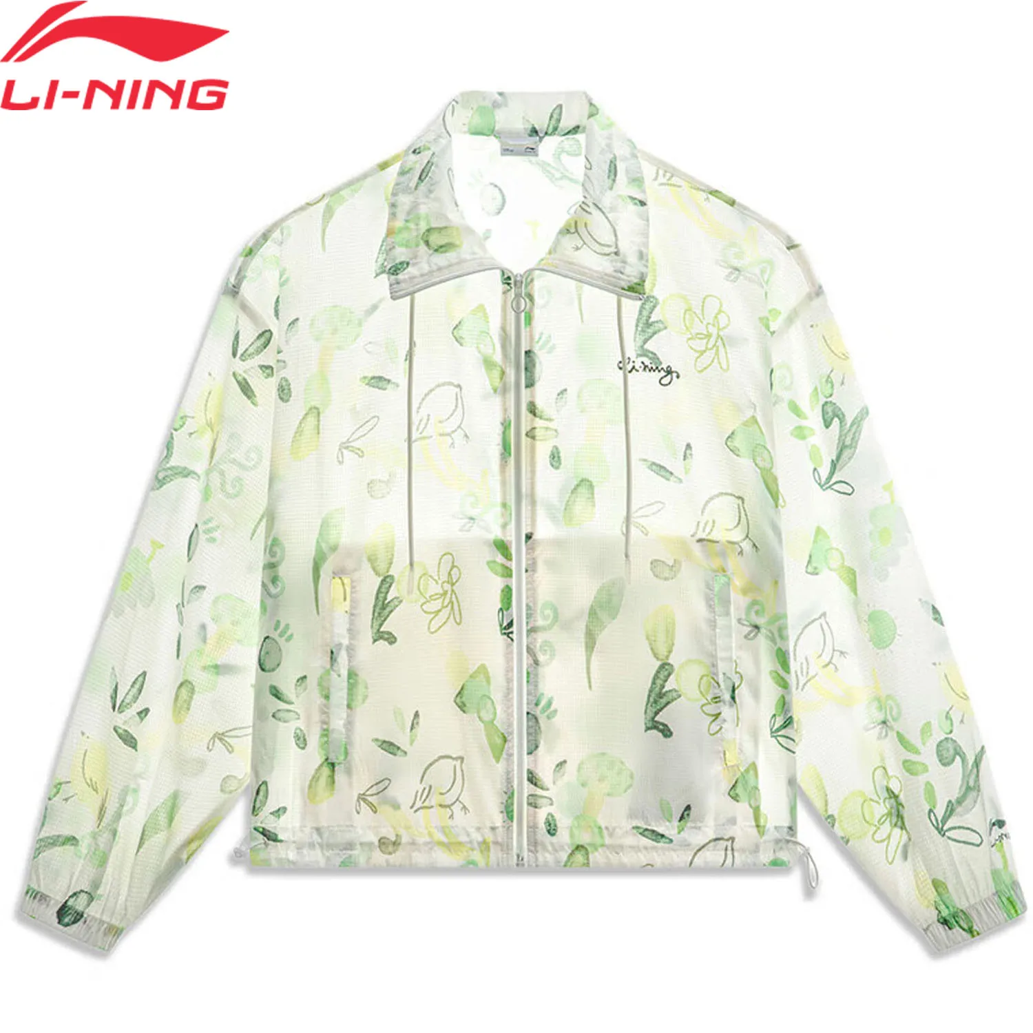 Li-Ning Women Sports Style Windbreaker Loose Fit Jacket 86%Polyester 14%Nylon LiNing Leisure Coat AFDU366