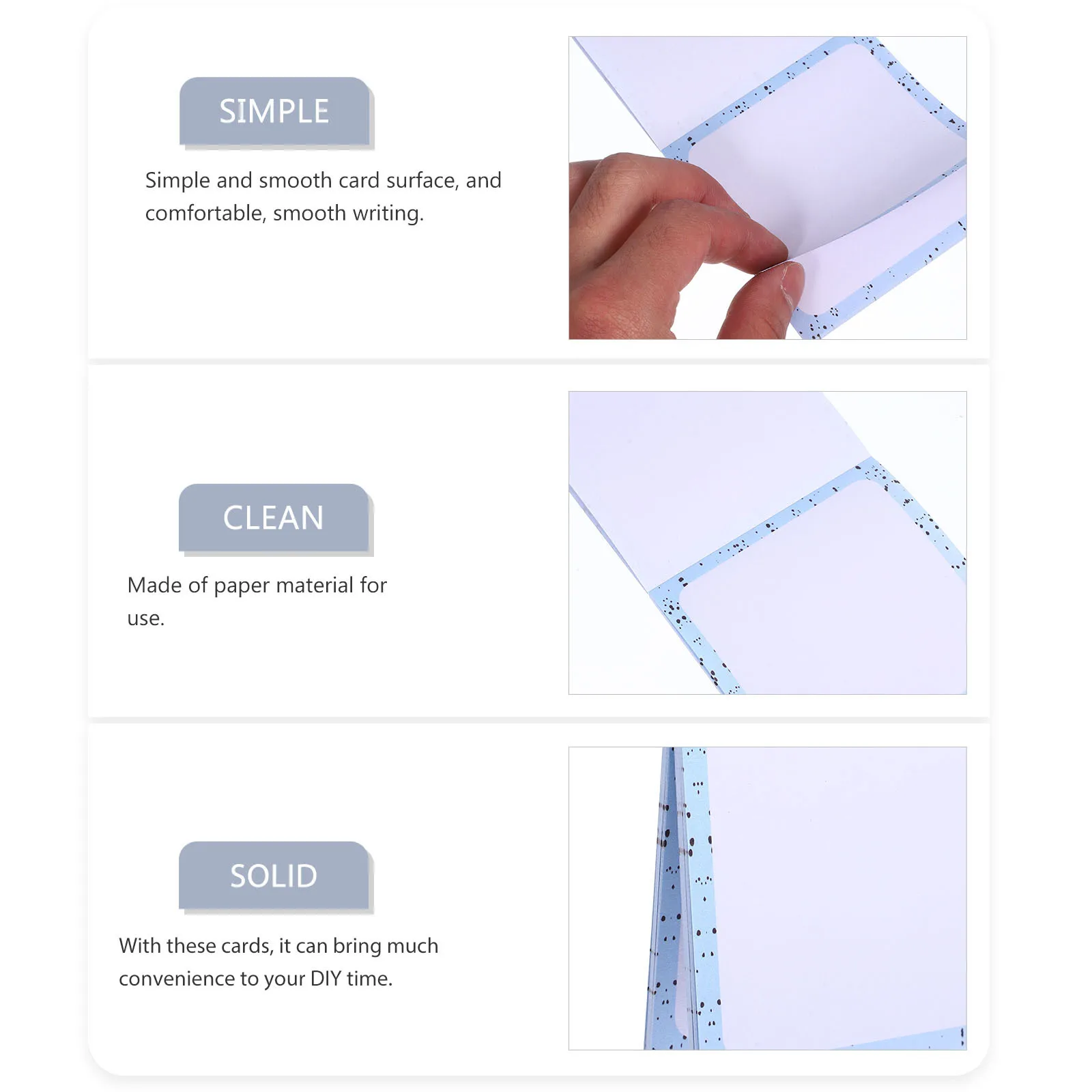 Schede promemoria Blocco note 5 libri Carte vuote dal design classico per artigianato fatto a mano Messaggio fai-da-te Indice di lancio Blocco note per ufficio