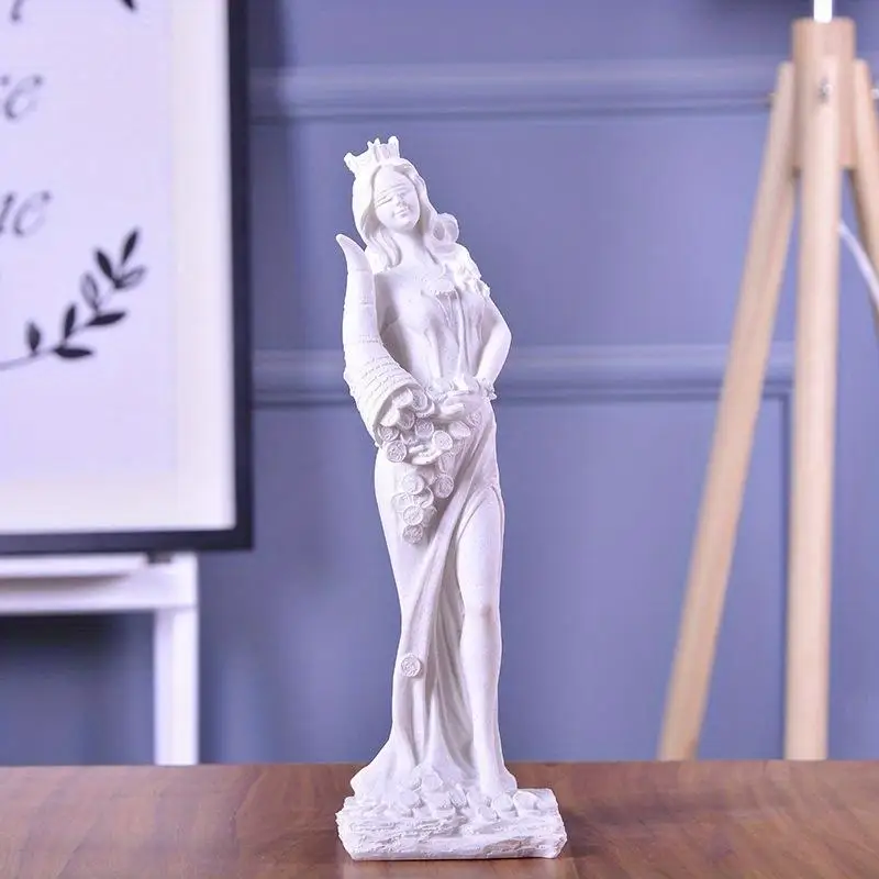 1Pc White Nordic Resin Wealth Statue Home Decoration Garden Ornament for Women Creative Sculpture Decorative Ornaments