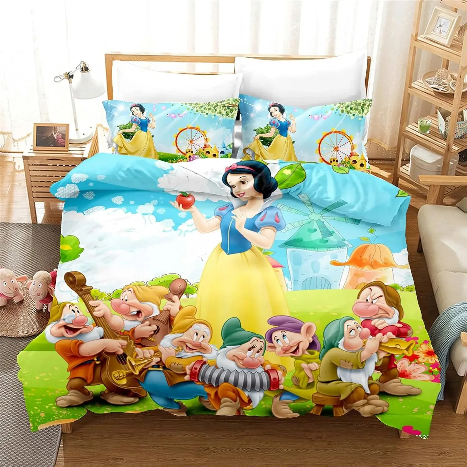 Little Mermaid Ariel Bedding Set,Single Twin Full Queen King Size,Rapunzel Snow White Bed Set,Adult Kid Bedroom Bedding Sets