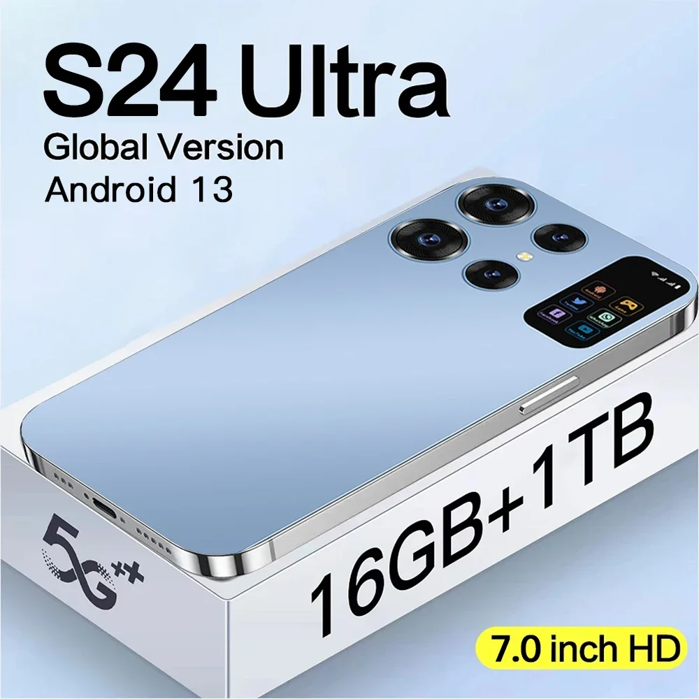 NEW S24 Ultra Smartphone Original 7inch 16GB+1TB Android Mobile Phones Unlocked 7000mAh 5G Network Cellphone Celular