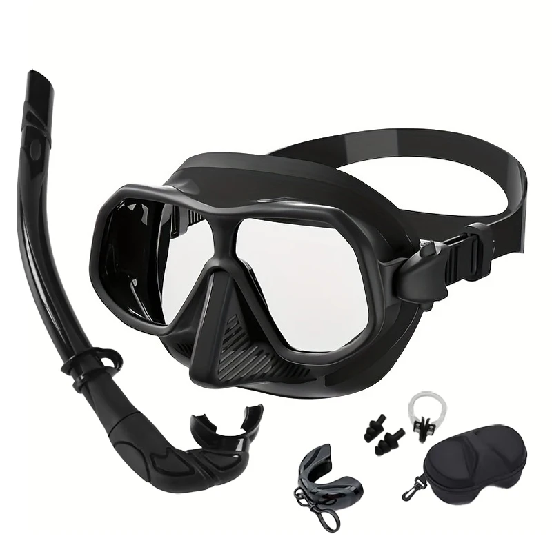 

100CC Low-Volume Diving Mask - Anti-Fog Goggles with HD Tempered Glass Lenses, Silicone Edged, Scratch-Resistant for Freediving
