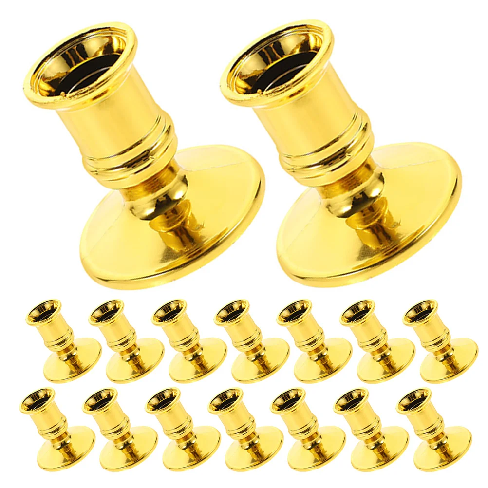 

16pcs Plastic Holders Tall Taper Candlestick Holder Stable Base For Dining Table Centerpiece Wedding Party Home Decor