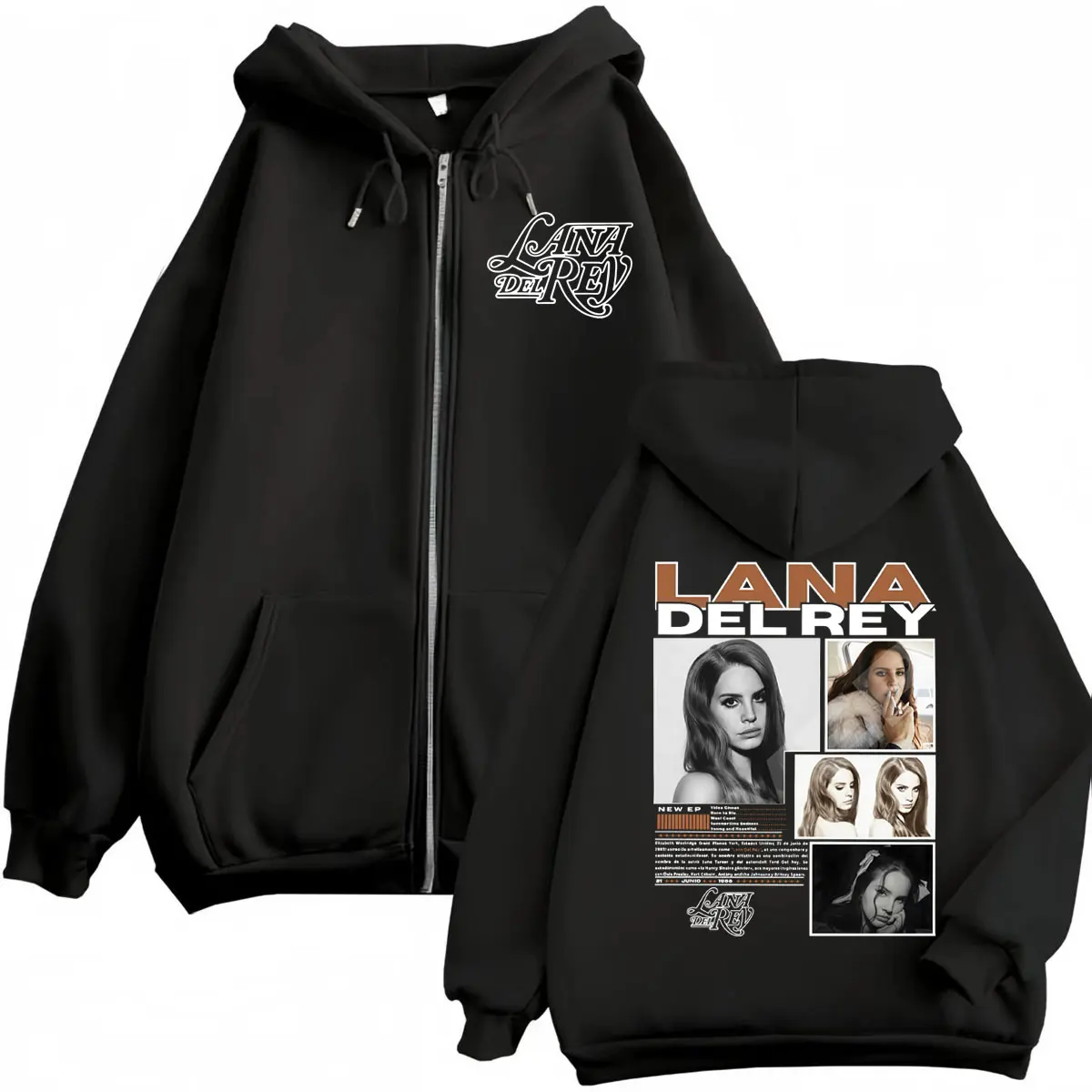 

Singer Lana Del Rey Album Zipper Hoodie Men's Women Fashion Aesthetic Zip Up Sweatshirts High Quality Fleece Oversized Pullovers
