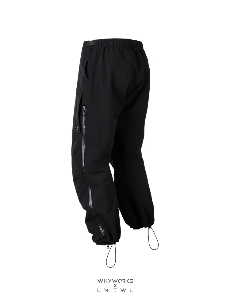LMTWL X WHYWORKS URBAN OUTDOOR GORPCORE TECHWEAR WATERPROOF Laminating logo trousers cargo pants all black style trousers