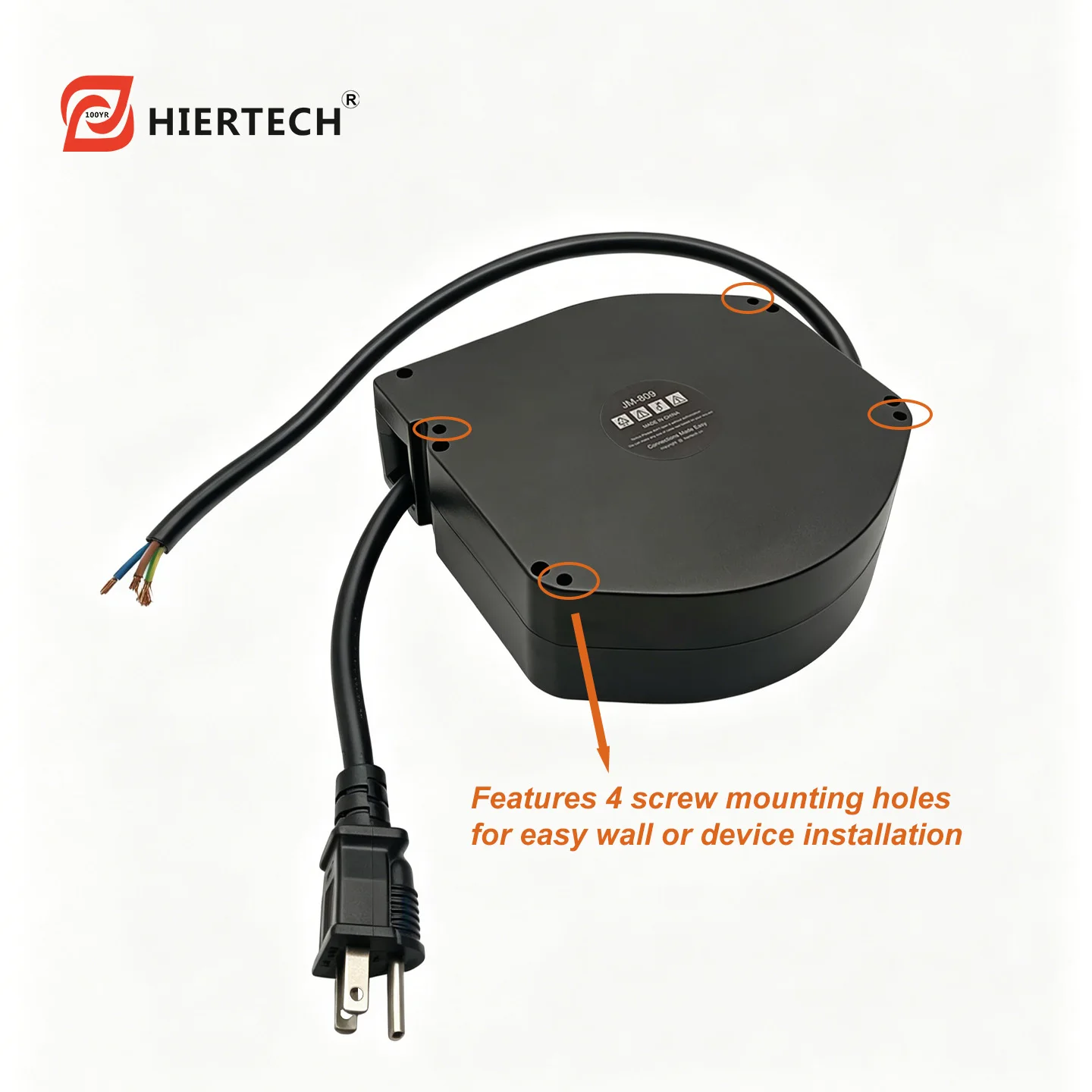Heavy Duty 14AWG 100% Pure Copper Retractable Extension Cord Reel,US Plug,125V 15A ,Auto Rewind Power Cable Reel