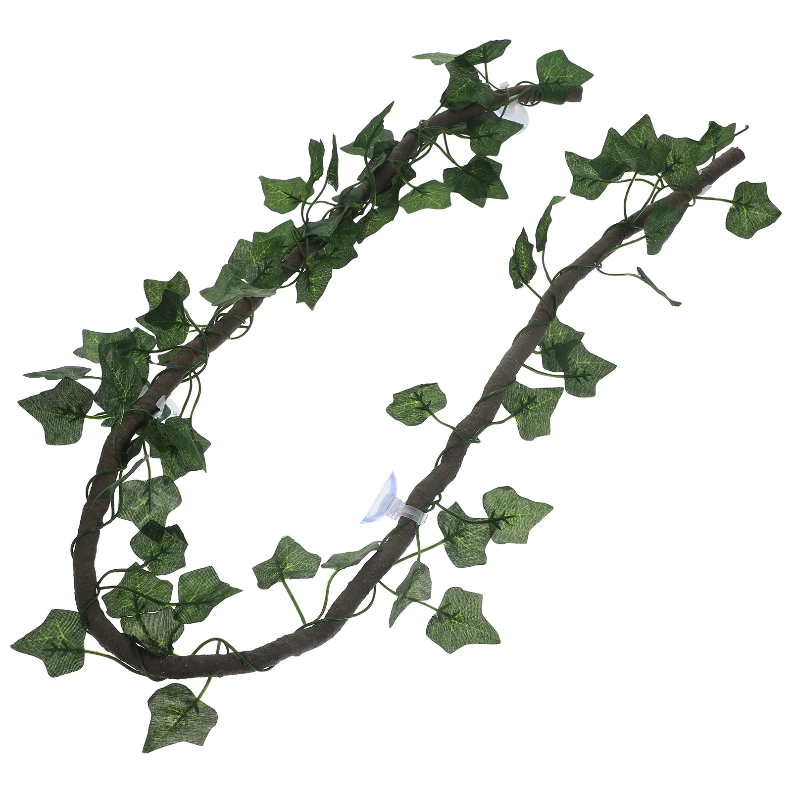 

Jungle Vines Artificial Leaf Pet Habitat Decor with Suckers and Leaf for Lizard Frogs Snakes and More Reptiles(Green)