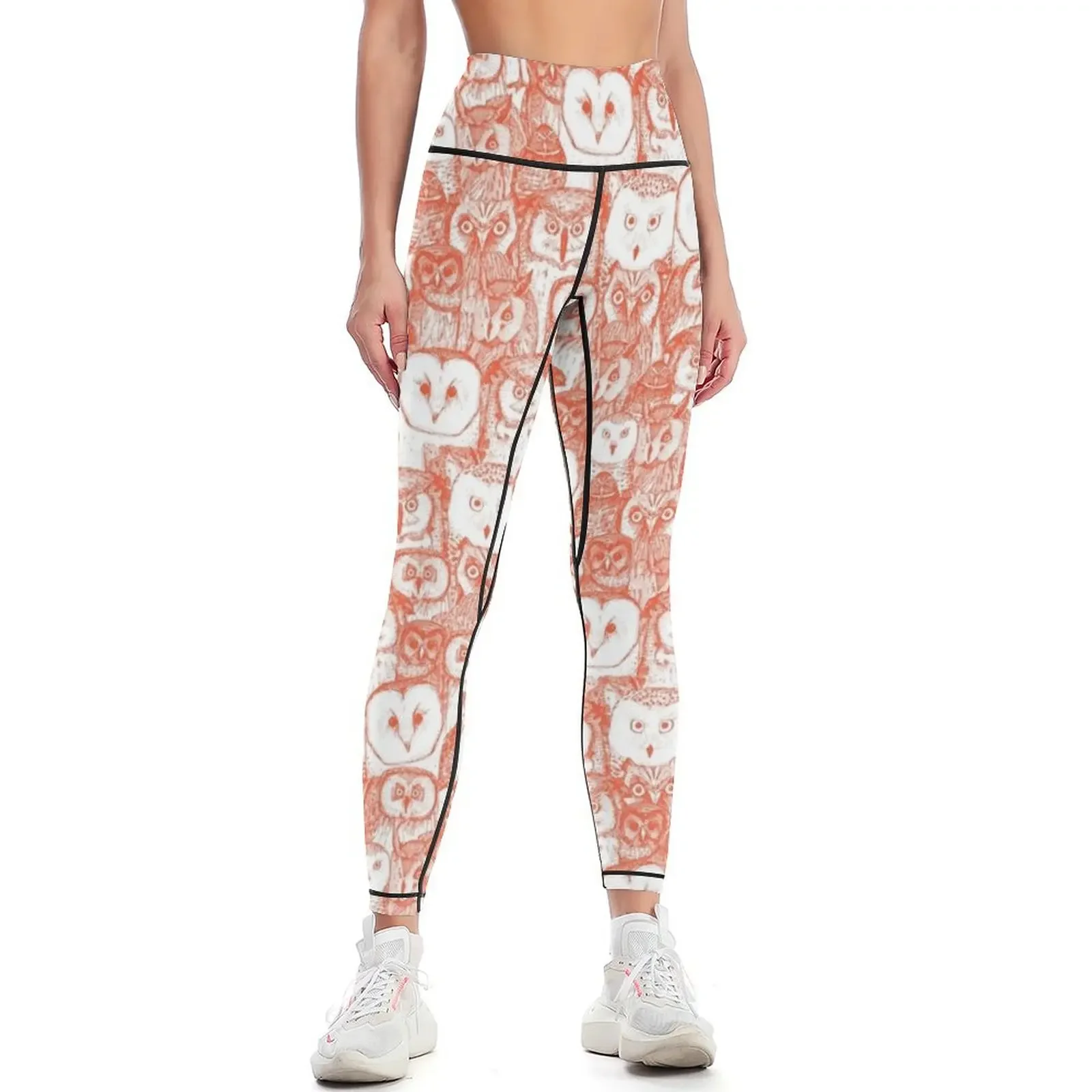 

just owls flame orange Leggings Sweatpants legging pants raises butt Womens Leggings