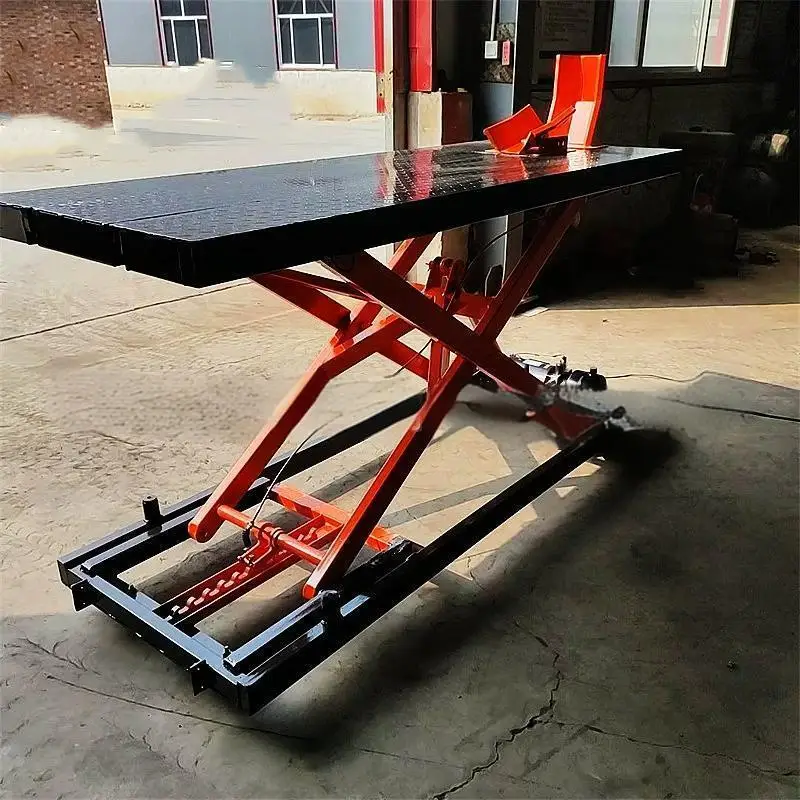 Small Electric Cross Motorcycle Repair Stand Hydraulic Lifting Platform Fixed Steel Table Bed Garage Tool​