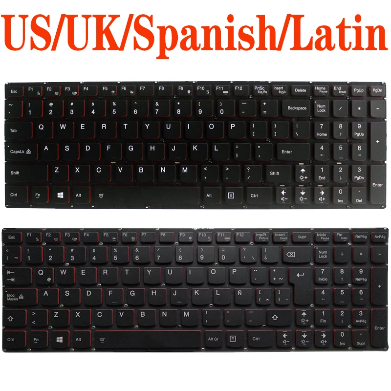 US/UK/Spanish SP Laptop Keyboard FOR Lenovo Ideapad Y50 Y50-70 Y50-70A Y50-70AM-IFI Y50-70AS-ISE Y70 Y70-70T With backlight