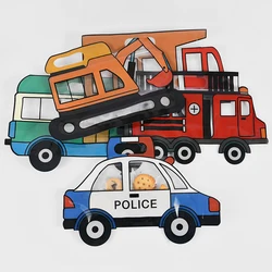 5/10Pcs Truck Excavator Shape Candy Gift Bag Police Car Construction Cookie Snack Zipper Bags Kids Birthday Party Decor Supplies