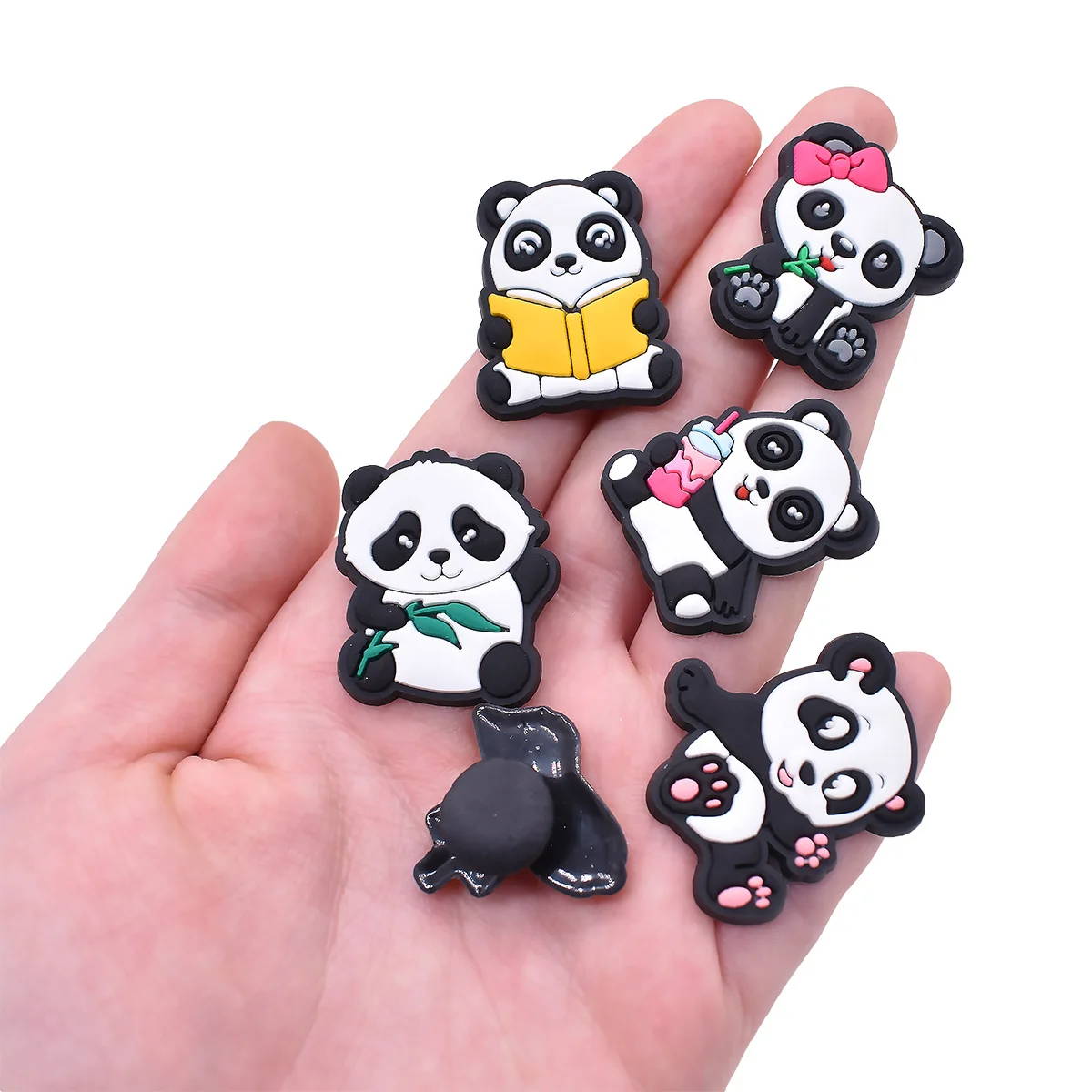 New Arrivals Hot Sale 1 Pcs Cute Panda PVC Shoe Charms for Crocs Pin DIY Shoe Bracelet Wristband for Boys Men Party Favor Gifts