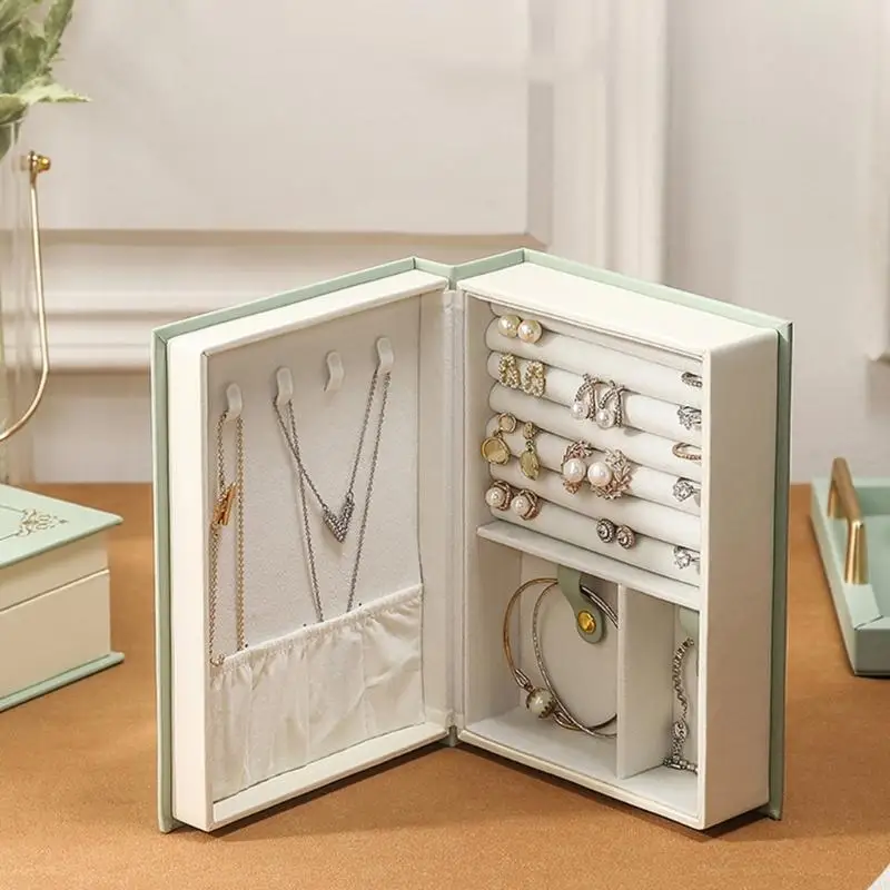 91AF Stylish PU Leather Jewelry Holder Case With Multiple Compartments For Safe Keeping