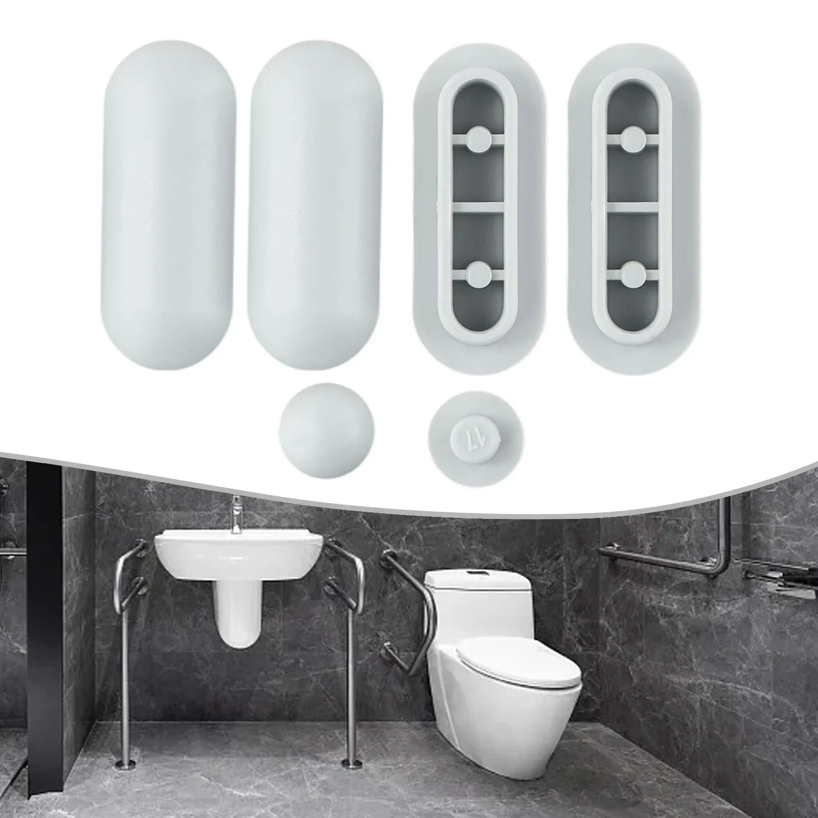 Nieuwe Praktische Zitkussen Set Top Cover Kussen Hot Koop Huishoudelijke Vervanging Toiletbril 6 stks Accessoires Gloednieuwe Buffers