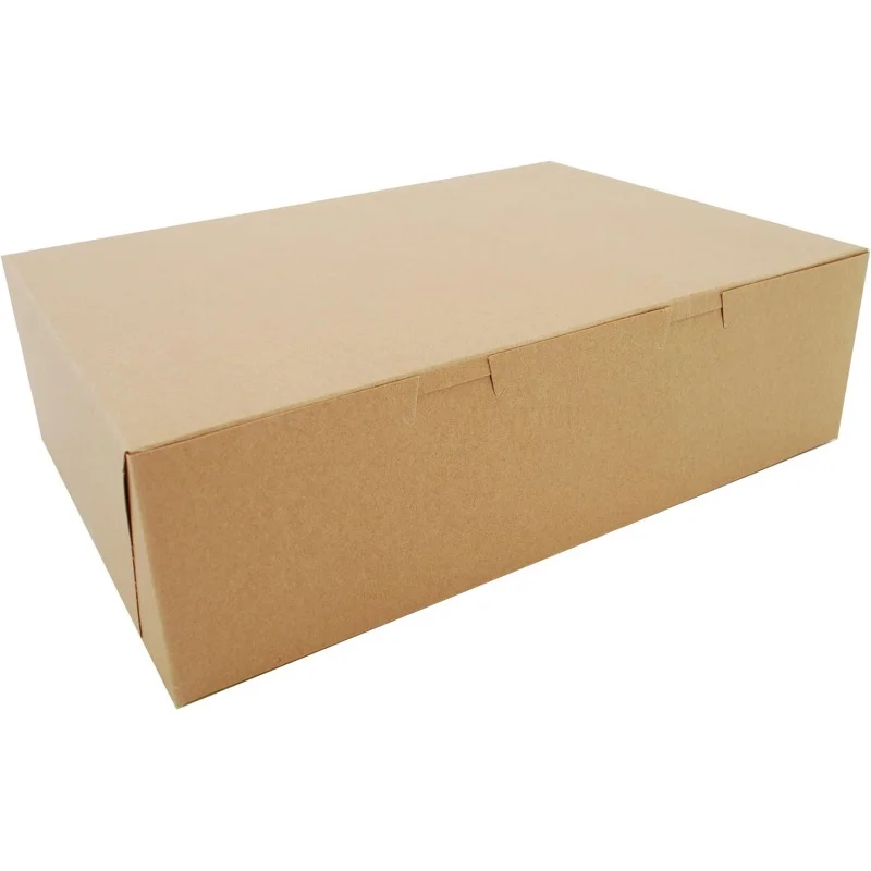 

1025K Kraft Paperboard Non-Window Bakery Box, 14" Length x 10" Width x 4" Height (of)