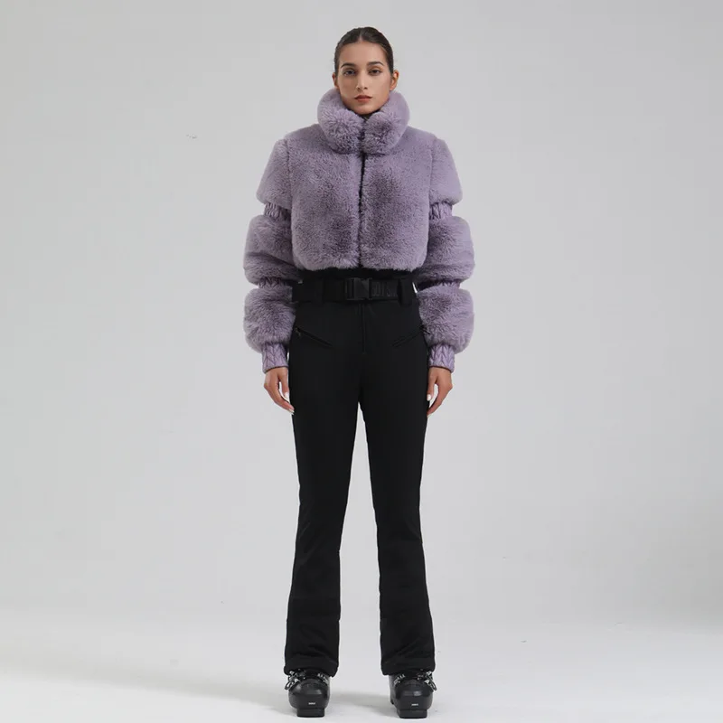 Neue Frauen Schlank Skifahren Overall Schneefeld Wasserdichte Erwachsene Ski Kleidung Weibliche Winter Outdoor Sport Anzug Warme Dicke Schnee Trainingsanzug – Detail 17