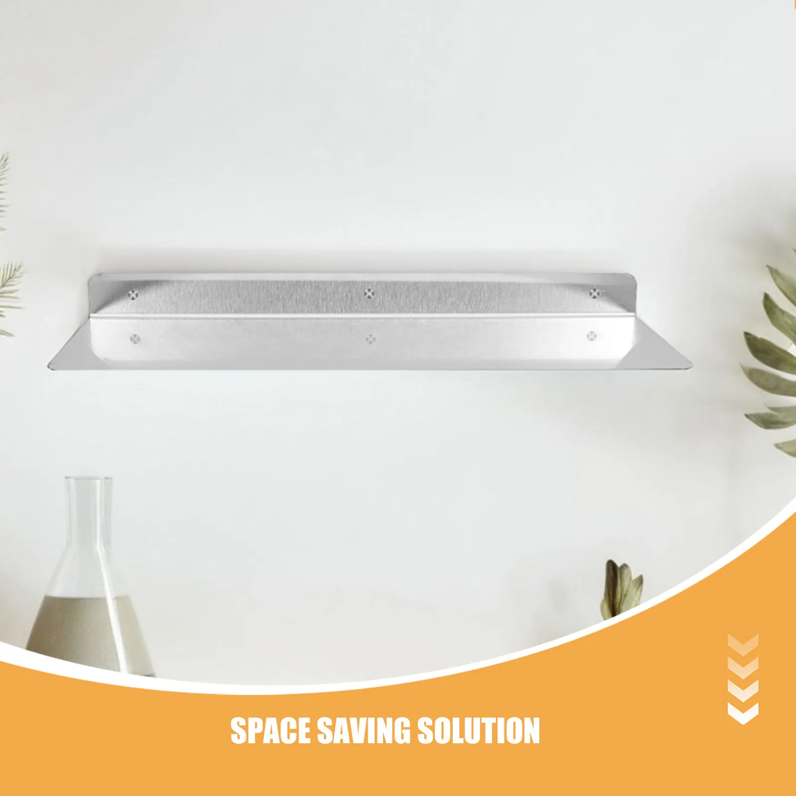 Wall Mount Stainless Steel Shelf Holder Organizer Floating Mounted Kitchen Bathroom Storage Spice Space Saving