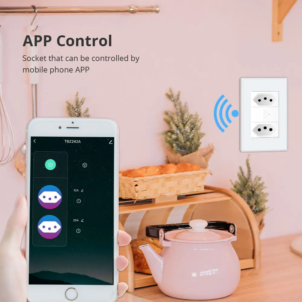 Zemismart Zigbee 10A 20A Smart Brazil Socket Tomada Work with Tuya App Alexa Google Home Voice Electric Brazilian Wall Outlets