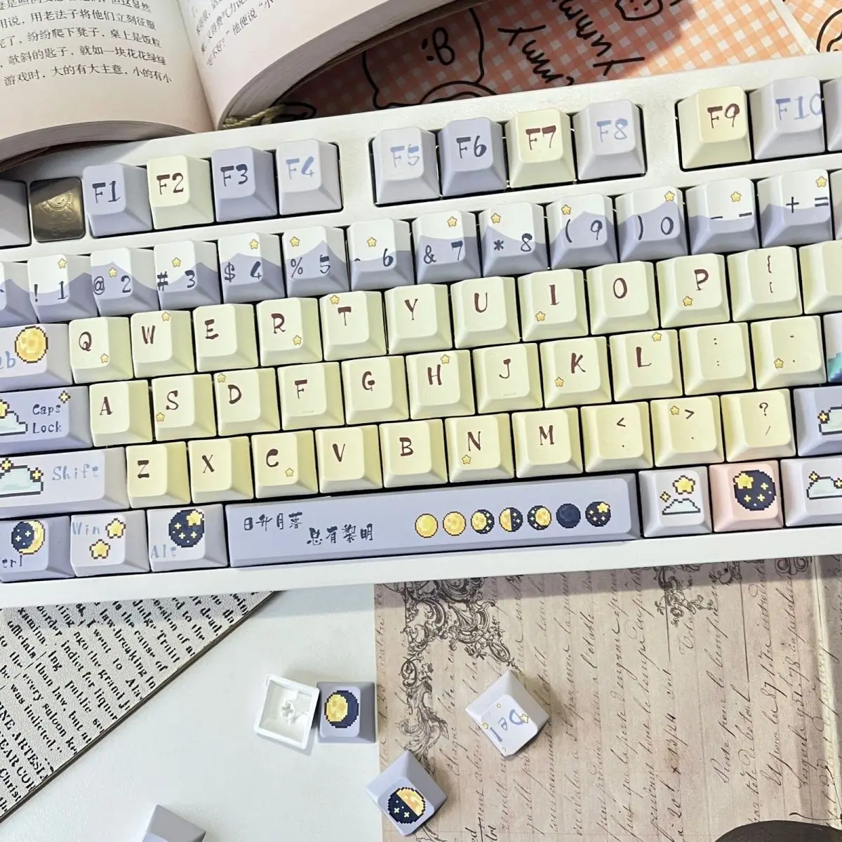 Galaxy Rumeng keycap full five-sided hot sublimation process new original height pbt small full set