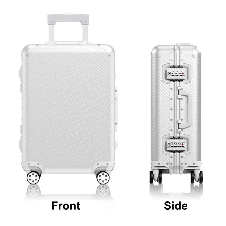 

Inch Full Aluminum Body Luggage Carry On, All Aluminum Suitcase, 22x14x9 Inch Aluminium Luggage Carry On Weaving Texture Surface