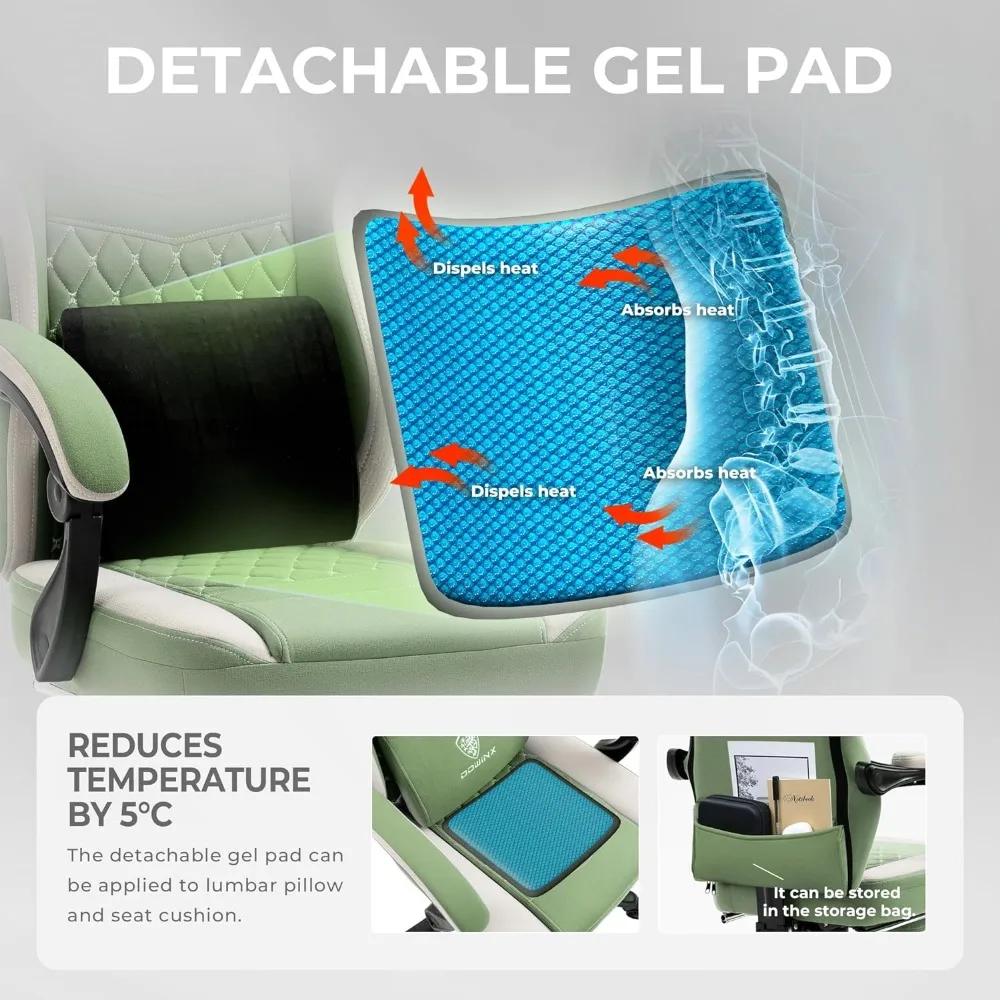 Sedia da gioco sedia per Computer in tessuto traspirante con cuscino a molla tascabile, comoda sedia da ufficio con imbottitura in Gel e custodia