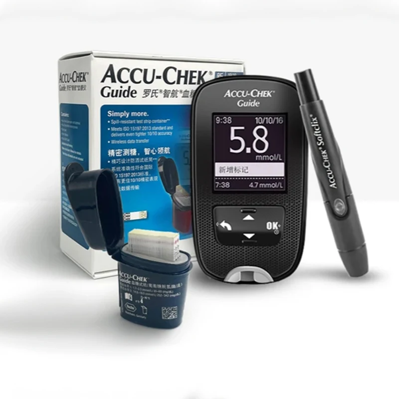 Roche Accuchek GuideBluetooth transmisión probador de glucosa en sangre instrumento de medición y tira reactiva de glucosa en sangre 50/100