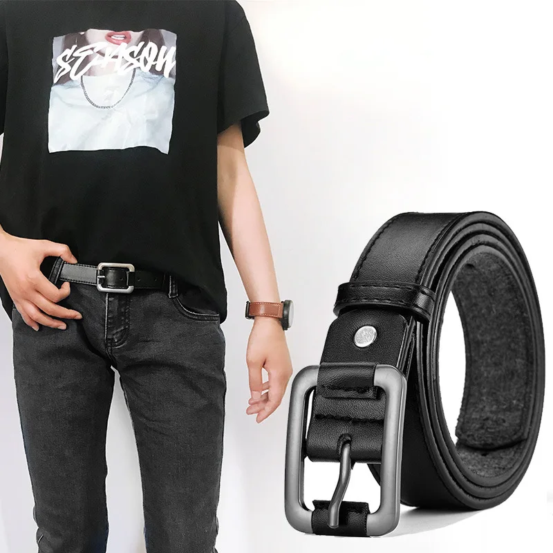 

2023 New Fashion Belt Women Men Unisex PU Leather Rectangle Silver Alloy Pin Buckle Material Luxury Casual Solid Vintage Belt