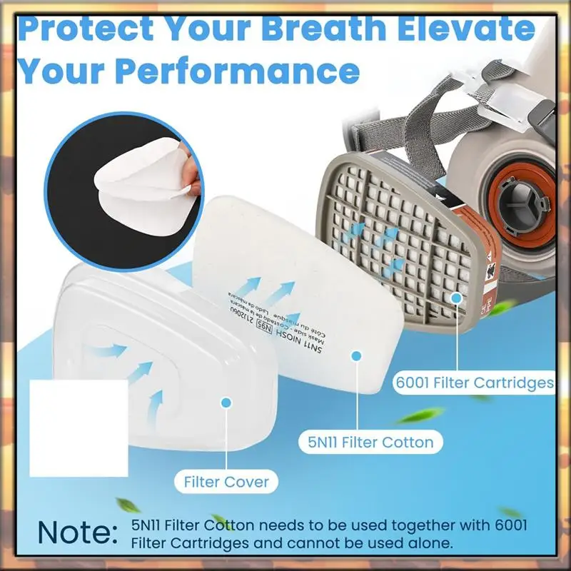 AS59 Filtr cząstek stałych 6001 Wkłady filtracyjne do respiratora Filtr do respiratora chroniącego przed cząsteczkami stałymi, kurzem, farbą, szlifowaniem