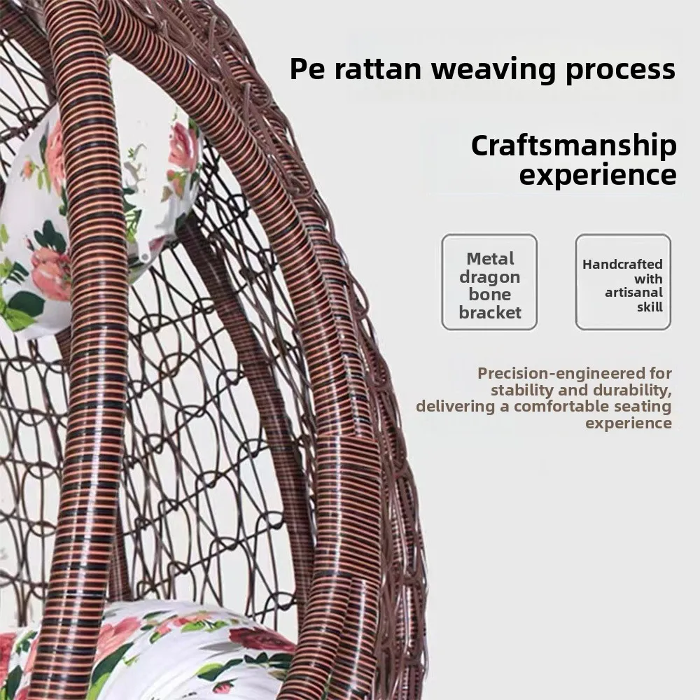 Balançoire extérieure panier suspendu chaise en rotin hamac intérieur Double balançoire balcon chaise à bascule goutte nid d'oiseau suspendu orchidée paresseux