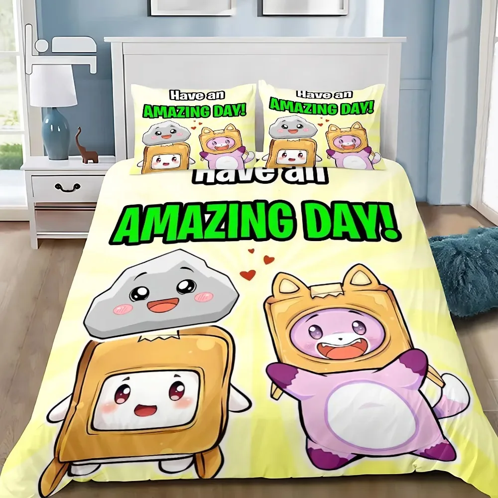 Cartoon Duvet Cover Pillowcase Bedding Set L-Lankyboxes Adult Boy Girl Bedroom Decoration Children Gift Single Double Large Size