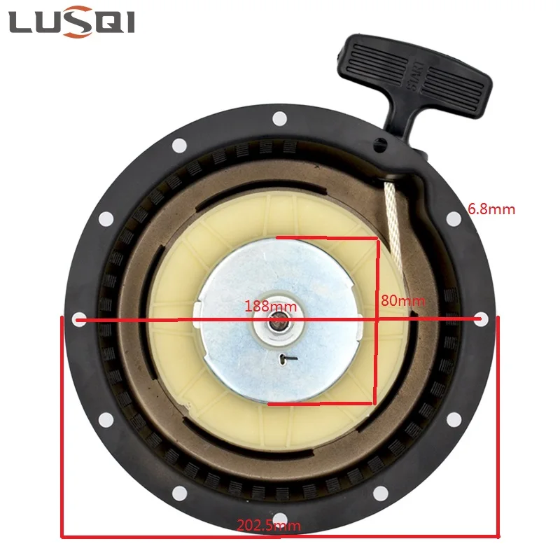 LUSQI Recoil Starter Assy Motor Start Repair Part For 3KW Diesel Engine L60 L70 178F 5-7HP Generator Accessories