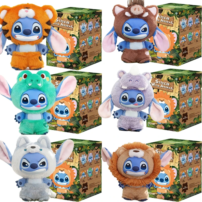 

HOT SALE Stitch Wild Animal Series Vinyl Blind Box Bag Pendant Cute Plush Doll Mystery Box Toy Kids Surprise Birthday Gift