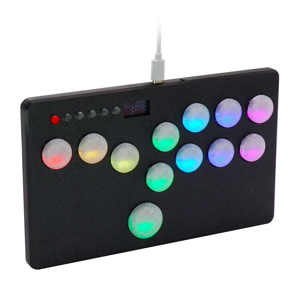 

Mini Hitbox RGB Buttons Flatbox Arcade Fight Stick Hot SWAP Kailh Switch Arcade Stick Controller GP2040-CE For PC PS3 Switch