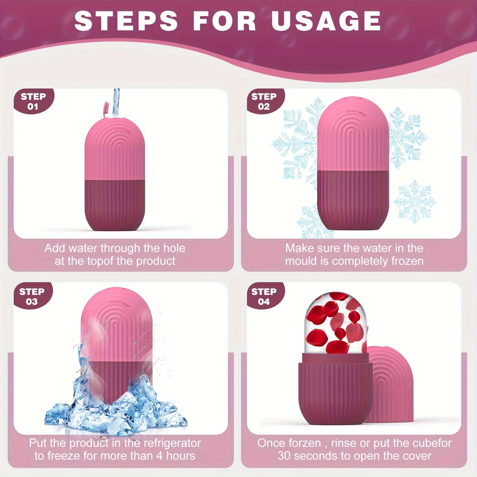 Face and Eye Ice Roller, Face Beauty Ice Roller, Facial Ice Massage Beauty Silicone, Reusable Leakproof Skin Care Tool