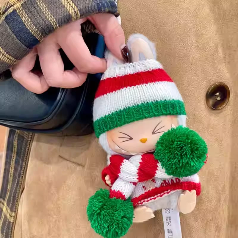 17 سنتيمتر ملابس دمية قطيفة صغيرة الزي اكسسوارات ل Labubu أيدول V1 V2 عيد الميلاد كوكي رجل سترة قبعة الملابس هدية السنة الجديدة #6