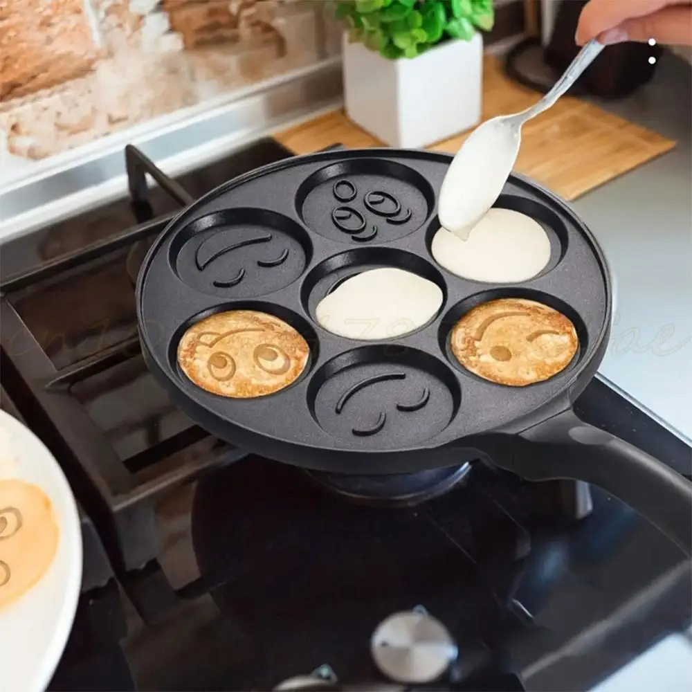 7/4 Cups Frying Pot Breakfast Maker Cooking Egg Pan Non-stick Griddle Pancake Steak Pan Thickened Mini Pancakes Maker for Kids