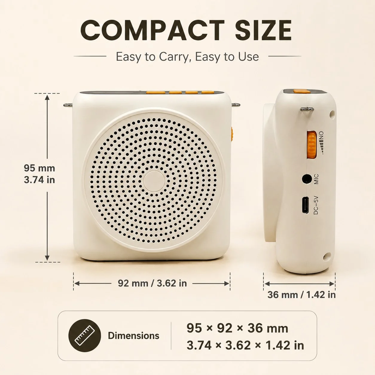 Portable Megaphone Voice Amplifier Mini Audio Speaker With 2.4G Microphone, 3000mAh Rechargeable, 20W Ultralight Loudspeaker - view 6