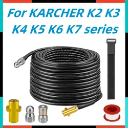 Manguera de drenaje de alta presión para alcantarillado, Kit de limpieza de manguera de alcantarillado Karcher K2 K3 K4 K5 K6 K7, boquilla desmontable, 1m-35m