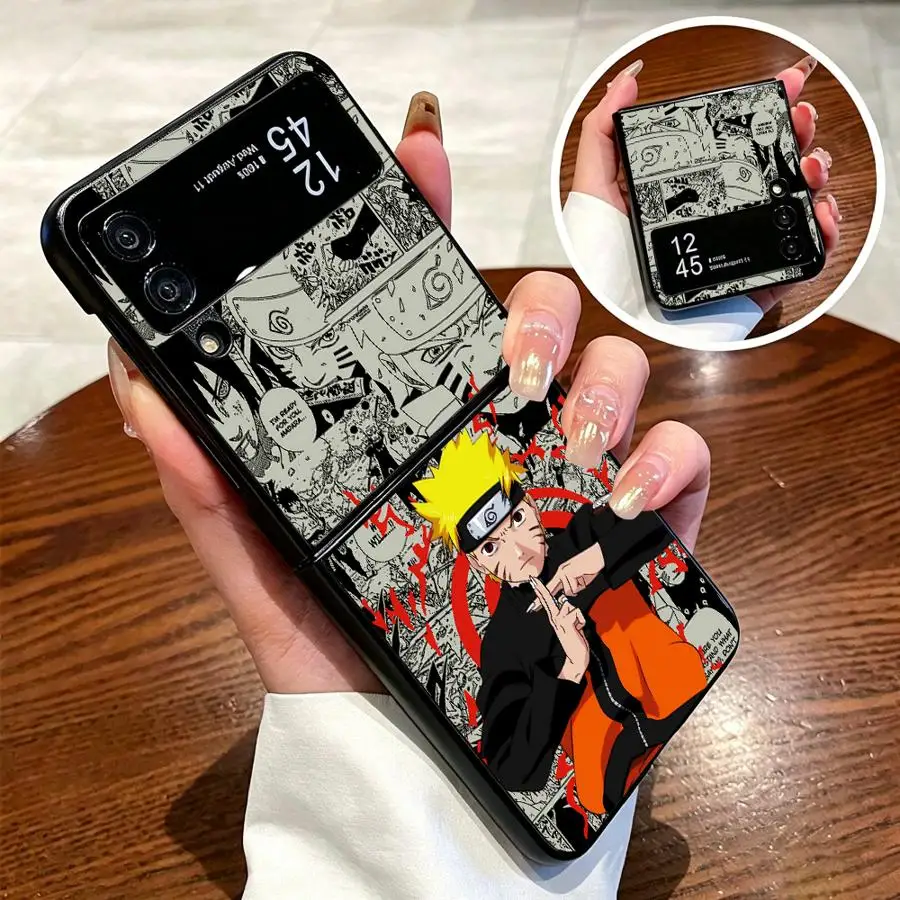Phone Funda Case for Samsung Galaxy Z Fold 8 Ultra Flip8 Z Flip 3 4 7 6 5 8 ZFold5 ZFold4 ZFold3 ZFold6 ZFold7 Anime N-Narutos