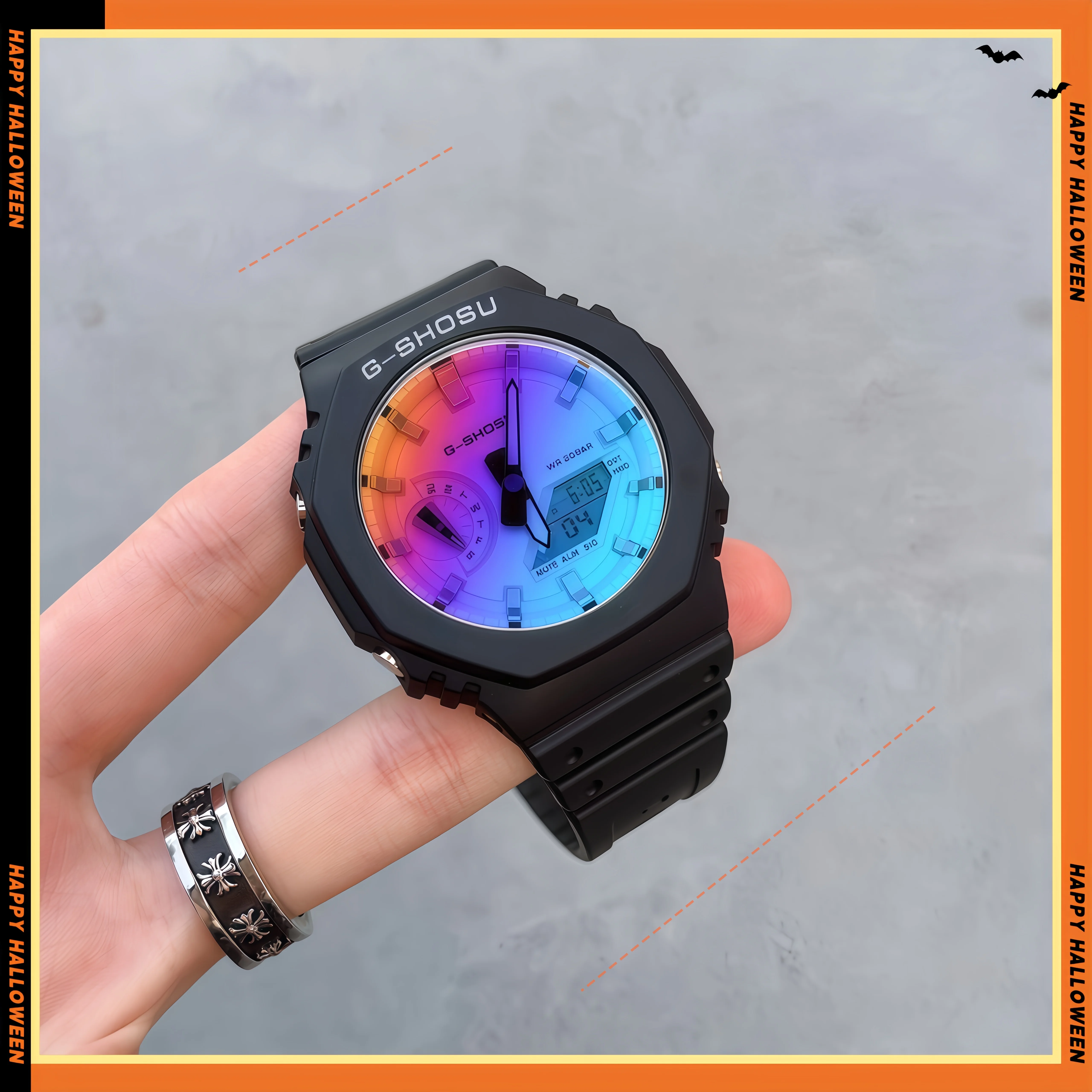 Sports men's and women's universal watch LED dual display full function oak series 19