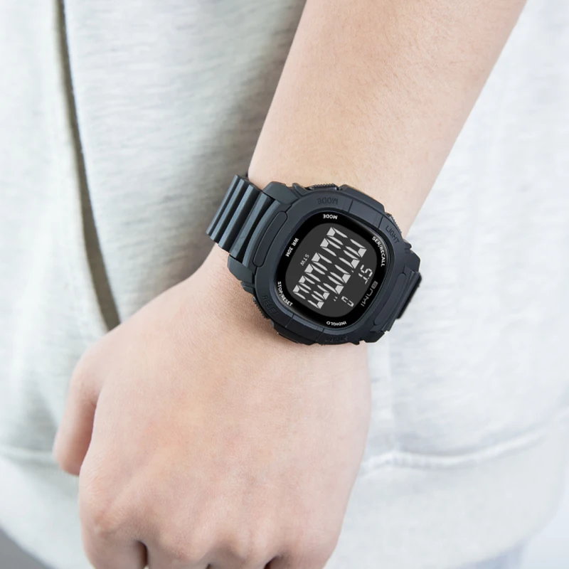 Цифровые мужские спортивные часы, военный будильник, календарь, еженедельный дисплей, светящийся водонепроницаемый студенческий секундомер, часы с таймером